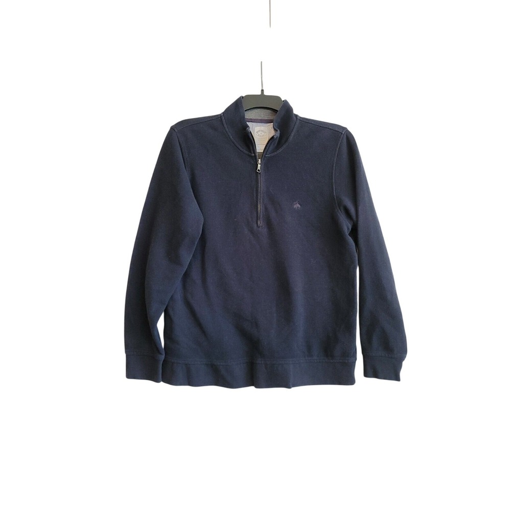 Brooks Brothers Mens Navy Quarter Zip Pullover Sweatshirt Size‎ M Cotton Blend